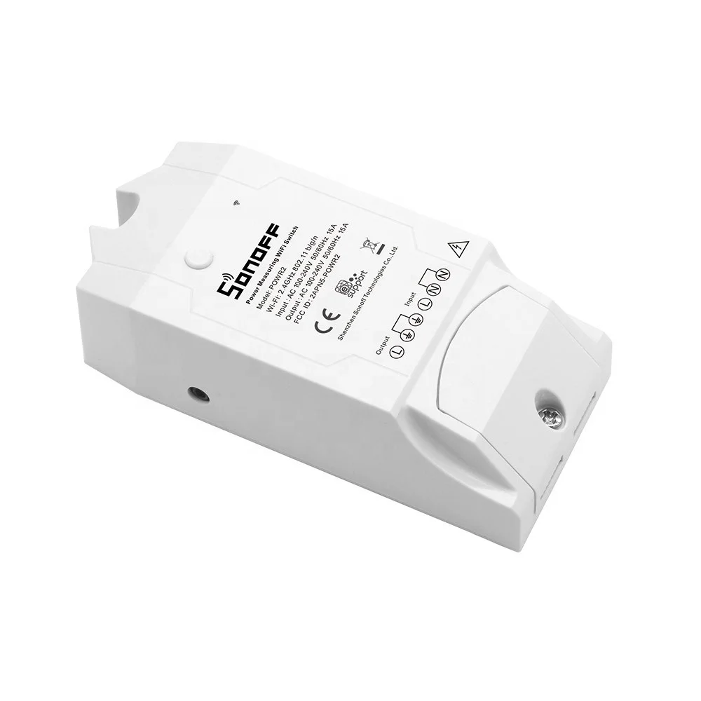 Интеллектуальный выключатель света Sonoff Pow R2 Wi-Fi беспроводной умный переключатель умный дом пульт дистанционного управления Wi-Fi пульт дистанционного управления 15A работает с Google Home, Alexa