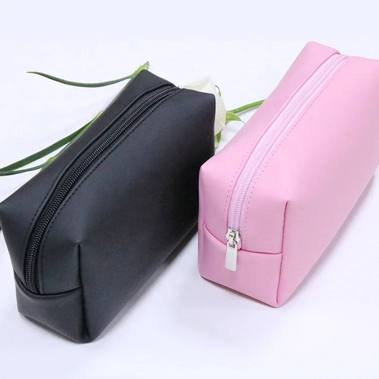 organizer leather travel custom eco saffiano PU leather cosmetic bag small make up bags with logo stamping