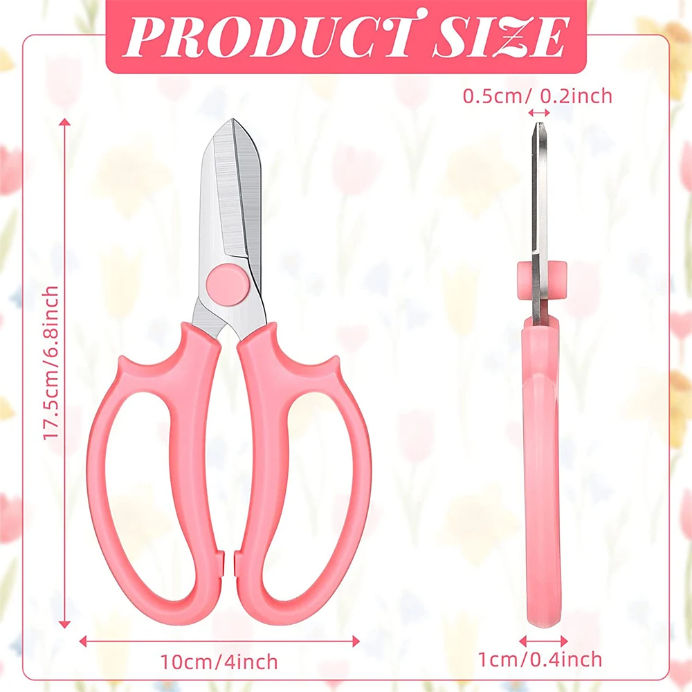 Garden Scissors Floral Shears with Comfortable Handle Stainless Steel Garden Pruning Shears for Flower Arrangement