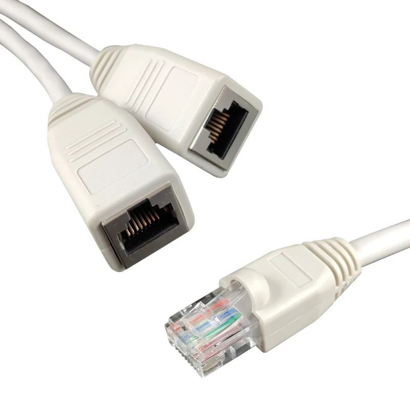 Rj45 1 Male To 2 Female Connector Ethernet Extension Cable Splitter Rj45 Lan Converter Cable