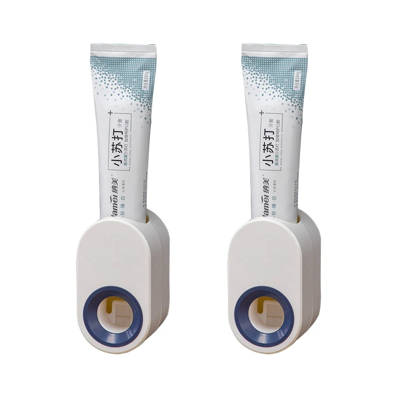 Custom Logo Accept Plastic Wall-mounted Automatic Toothpaste Squeezer Toothpaste Holder Dispenser for Bathroom Accessories