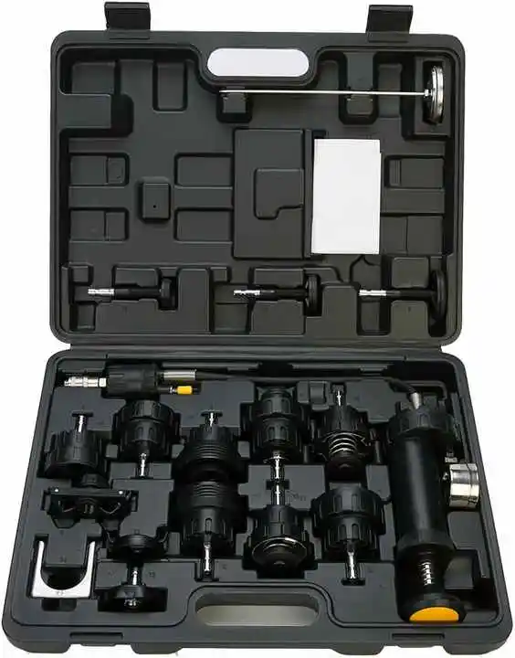 18pcs Car Radiator Cap Pressure Tester Repair Tools Kit Cooling System Coolant Pressure Tester Kit Water Tank Leak Dector