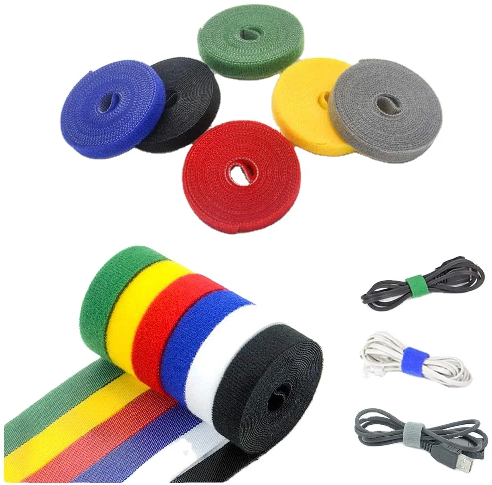 Nylon Back to Back Hook and Loop Cable Tie  Adjustable  Reusable Cable Ties Management Customized Double Side Hook and Loop