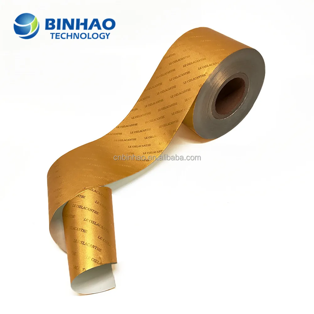 Custom Embossed Aluminum Foil in Golden Color Soft and Coated Cigarette Wrapping Paper in Roll for Food Use