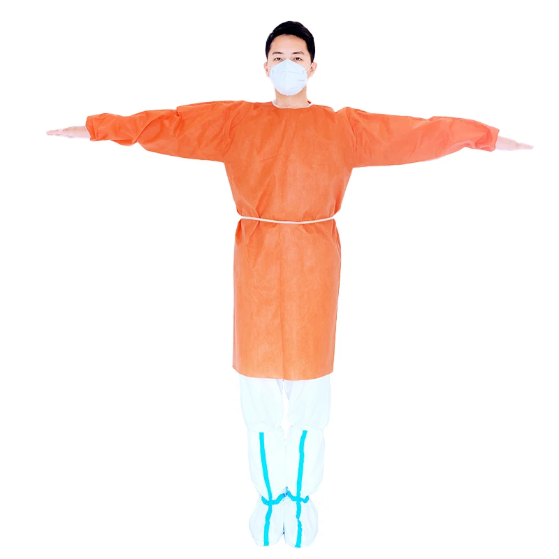 PP SMS PPE Medical Gown Hospital Doctor Nurse Protection Clothing Surgical Isolation Gown Factory Wholesale Disposable Blue Ic