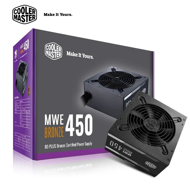 
CoolerMaster Desktop PC mainframe power supply MWE450 rated 450W/ Bronze 80 Plus/mute 