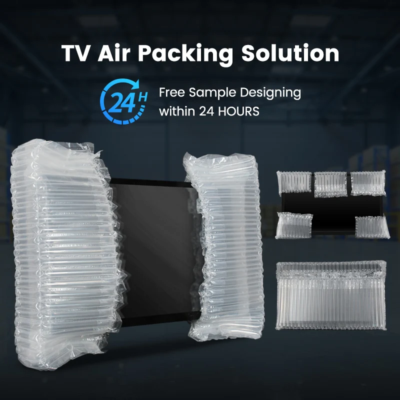 Custom TV Edge Protector Shock Resistant Air Column Bubble Pouch Bag Tube Packaging