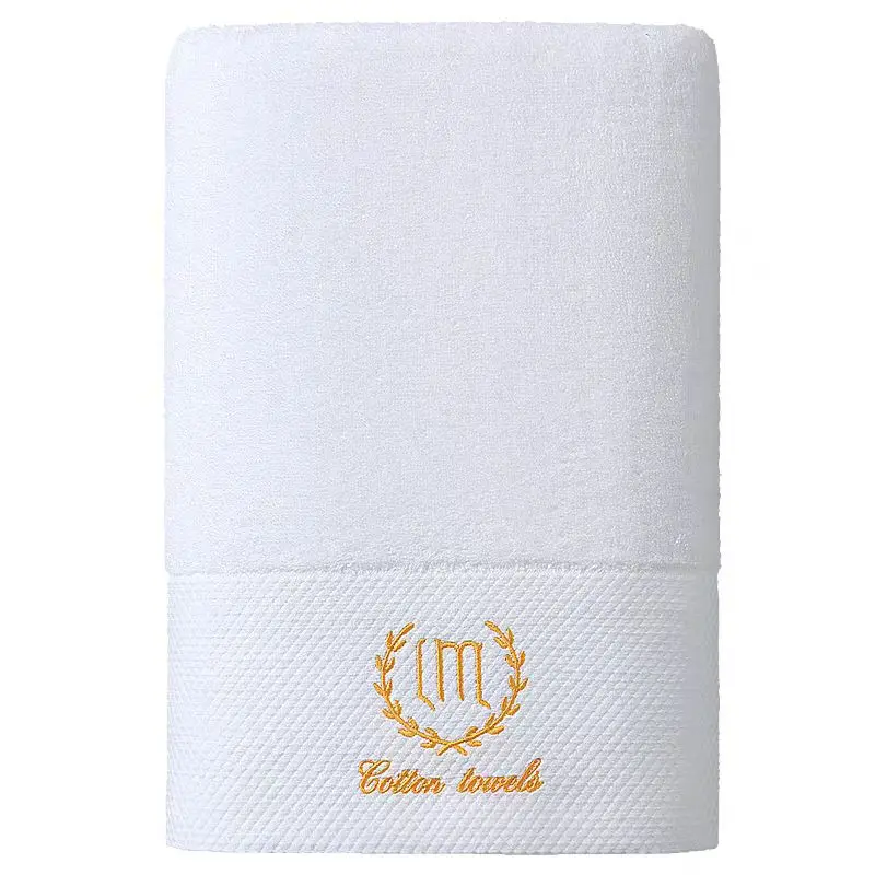 Luxury Custom White Hotel Spa Bath Beach Towel 5-Star Hotel Face Towel Cotton Material with Embroidered Techniques in Stock