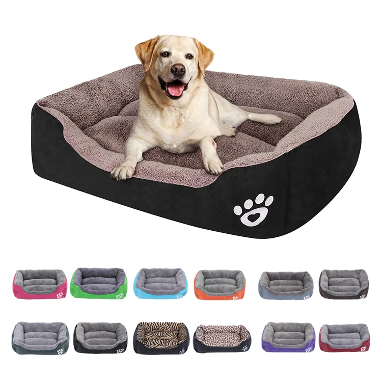 Luxury All Weather Dual Use Double Sided Plush Pet Beds & Accessories Breathable Couch Fluffy Nest Large Rectangle Sofa Bed Dog