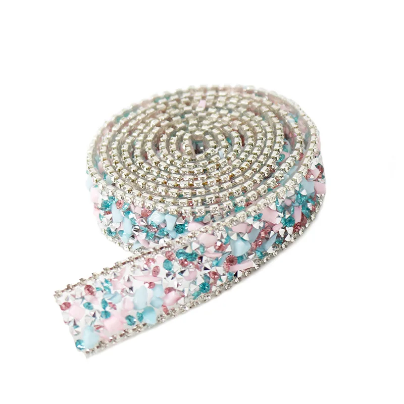 New Design 2CM Direct Sales Hot Fix Rhinestones Tape Multi Size Resin Crystal Rhinestone Tape