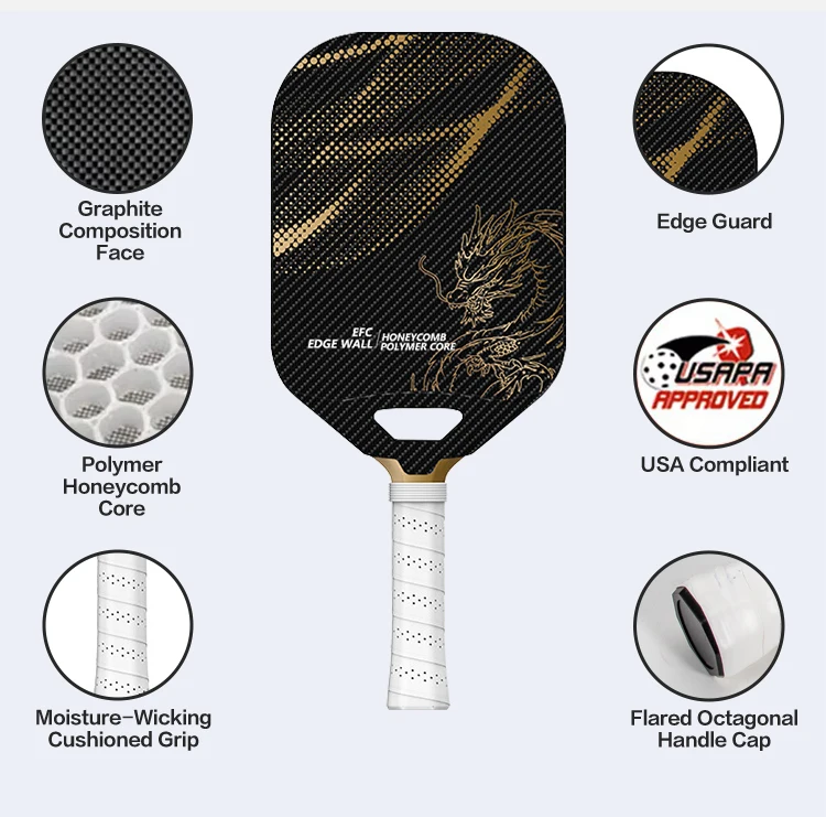Pickleball Paddle гибридный термоформованный под заказ T700 14 мм Торей цельная шероховатая поверхность ракетка из углеродного волокна