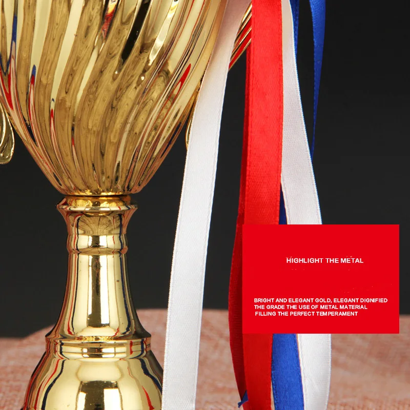 Factory wholesale price trophies and medals custom logo Gold plating process metal trophy