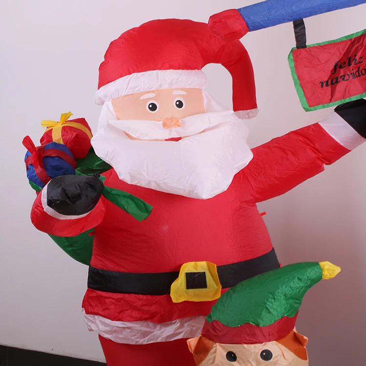2 7 м наружный надувной Рождественский Санта-эльфов Декоративный Надувной маяк