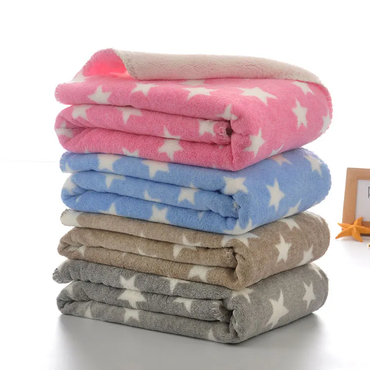 Star design double bed sheet set blanket,  baby microfiber custom printed fleece outdoor blanket