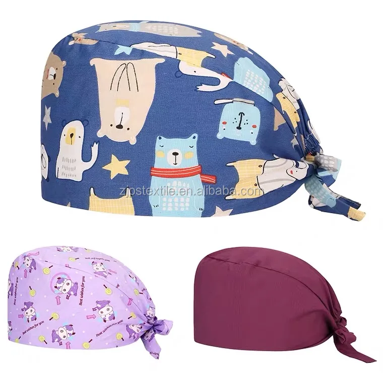 black panther autism breast cancer nurse surgical caps for royal blue black green scrubs surgical hats