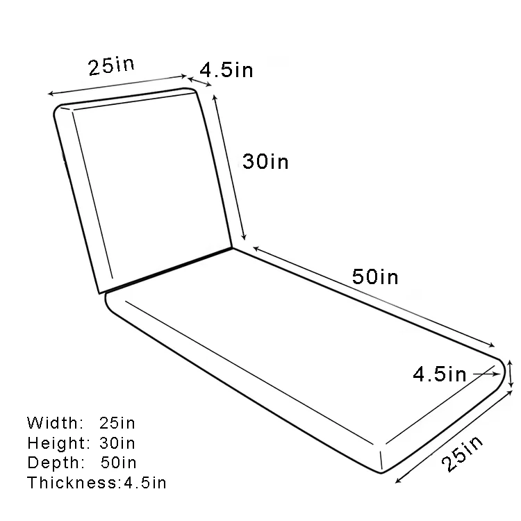 Custom Quilted Rectangle Bench Cushion Outdoor Use Durable Waterproof Wicker Replacement Seat Sun Lounger Massage Foam