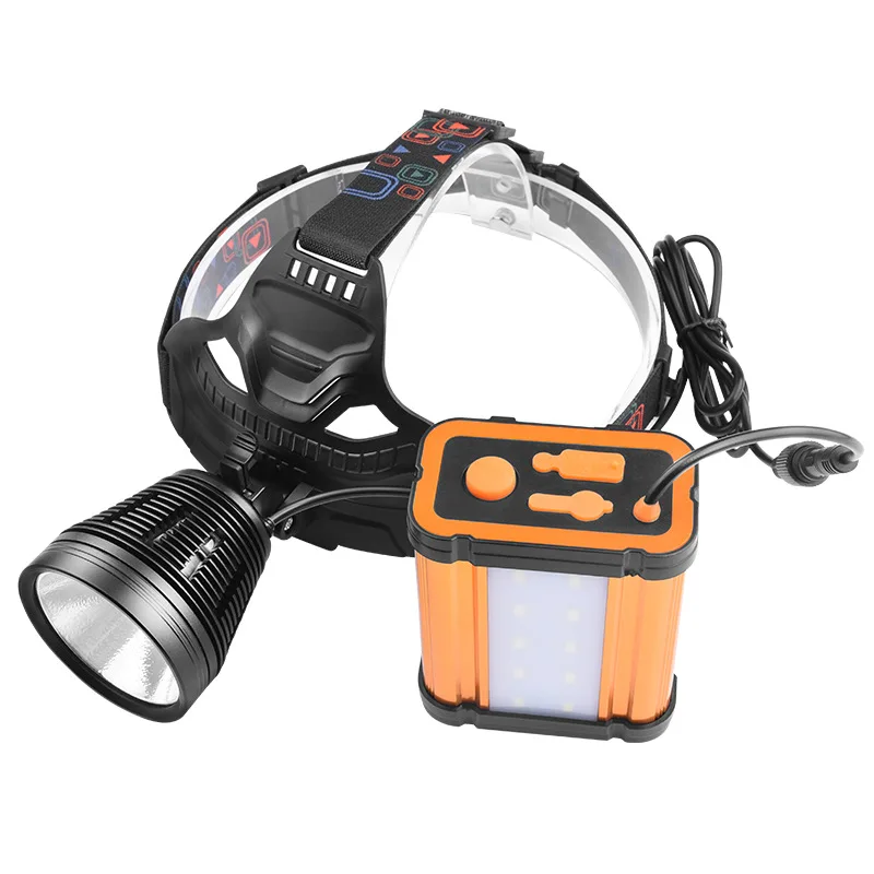 Long Range 12000 mah High Power fan built in Led XHP70 Headlamp