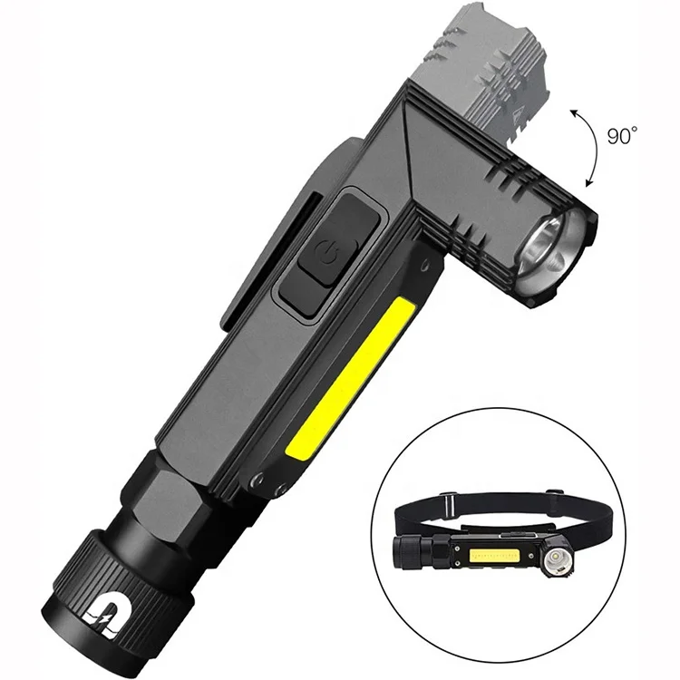 5 Lighting Mode  Aluminum Alloy  Rechargeable Right Angle LED Flashlight