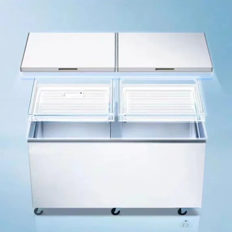 Refrigerator double temperature household commercial large capacity freezer cold storage fresh-keeping