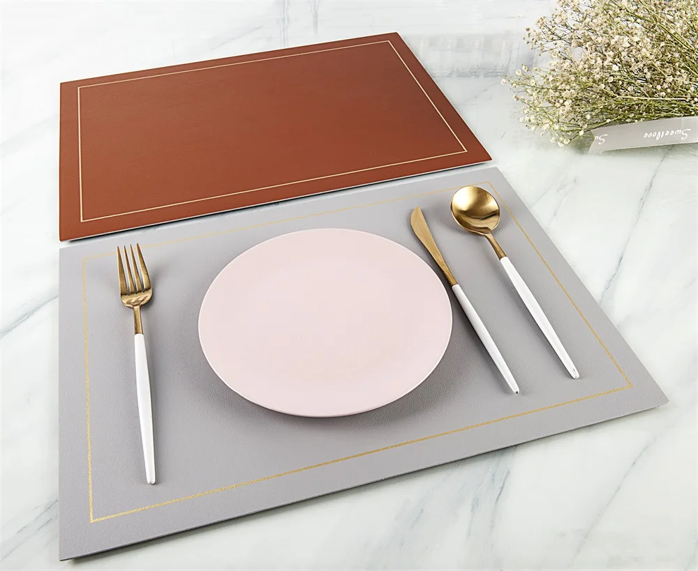 PVC leather table mat table leather mat leather crocodile round table placemats