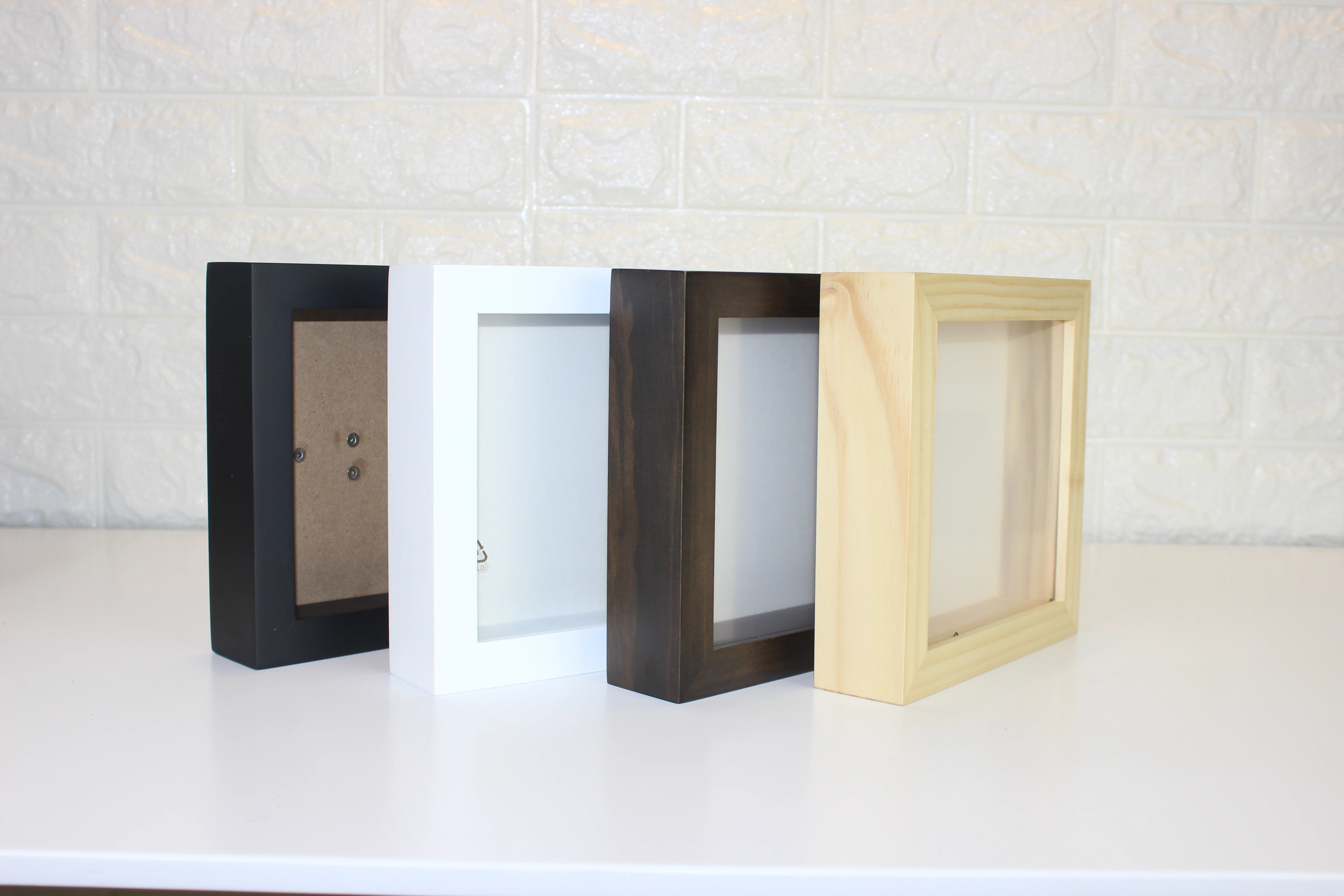 Wholesale Hot Sale Custom 5x5 8x8 Square Black 3d Deep Soft Linen Back Shadow Box Picture Frame For Decoration