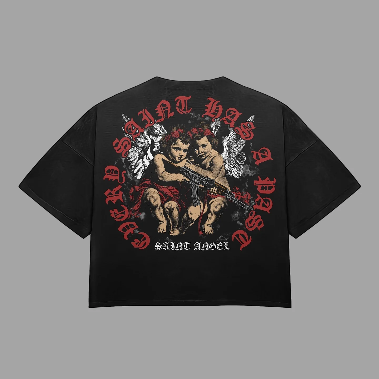 Hot Sale All-Over Print Boxy Fit Shirts 100% Cotton Quick Dry Breathable O-Neck Knitted 260 Grams Fabric Washed Style Graphics