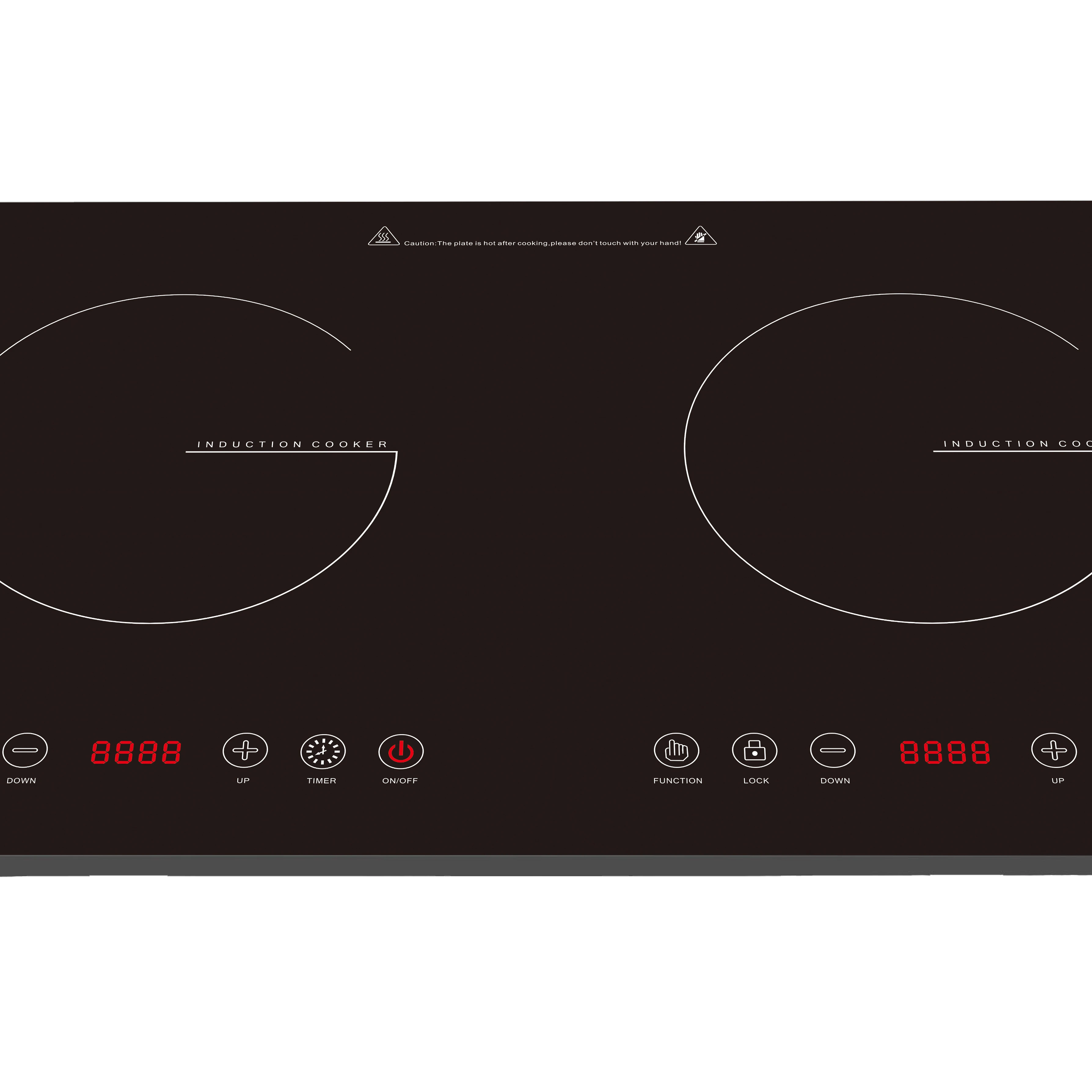 Стеклянная панель с датчиком температуры, двойная горелка, встроенная индукционная плита, электрическая плита, плита, плита с сенсорным переключателем