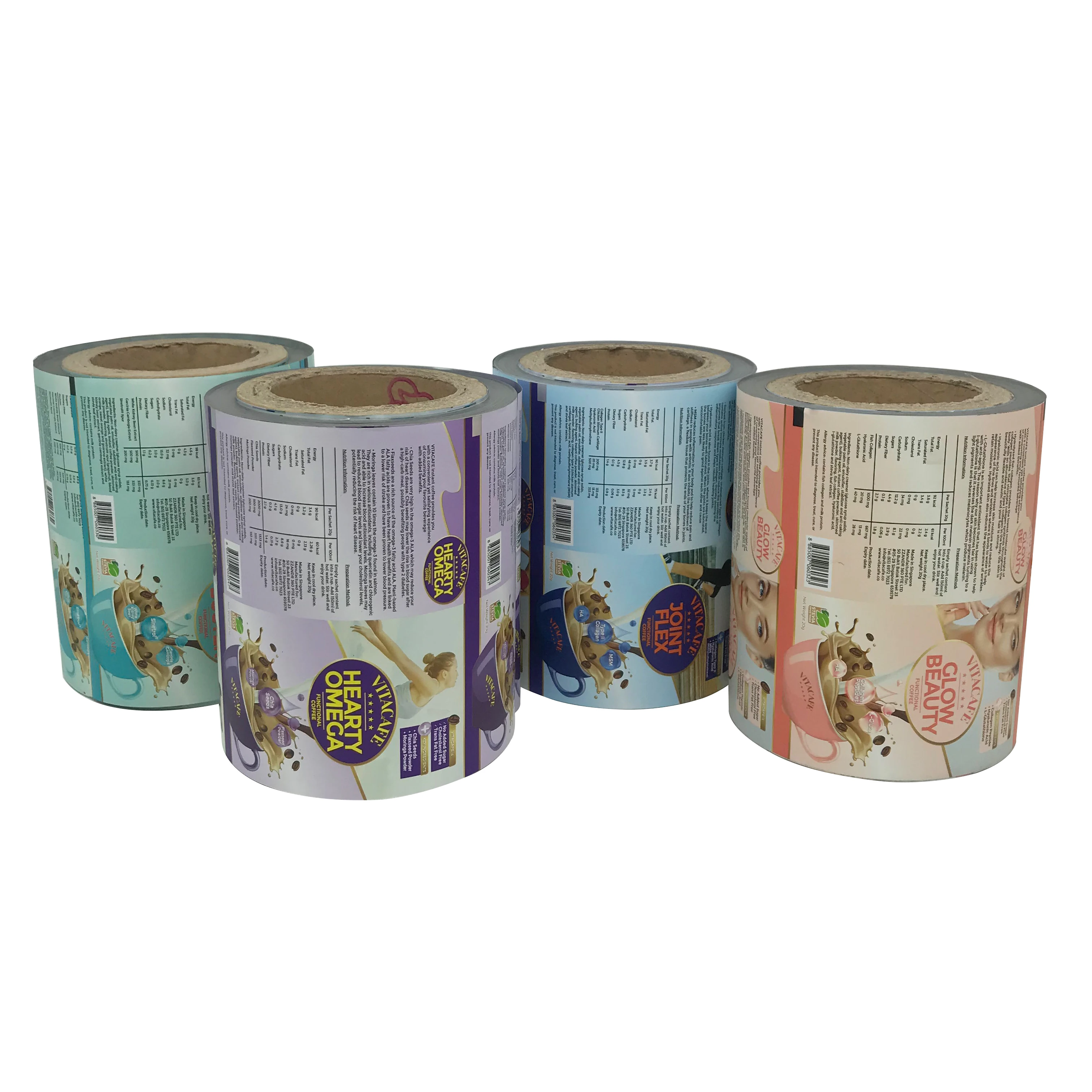 Customized packing film roll printed nitrogen filled packing roll film automatic food packing film