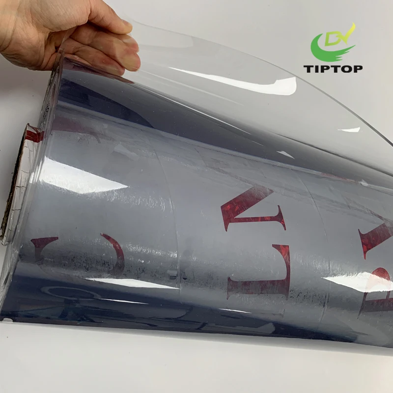 Tiptop high quality low price blue tint transparent super clear pvc for raincoat and curtain and packaging