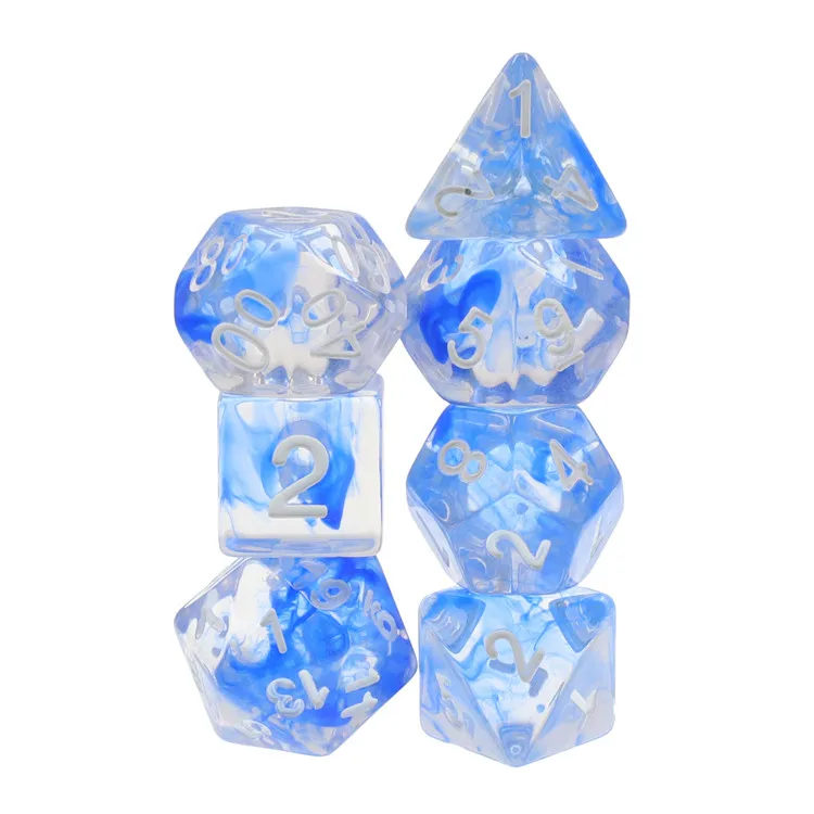 HD Plastic Transparent Smoke Dnd dice custom gaming dice set for tabletop games