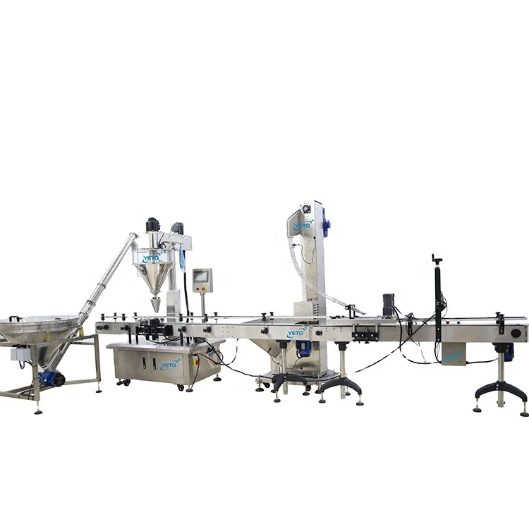Factory price Full automatic powder filling machine cosmetics dry powder milk cocoa spices protein powder filler packing line
