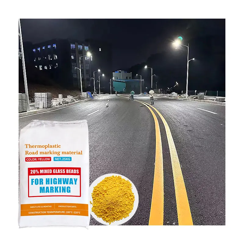 High reflective yellow thermoplastic road paint 10% premixed glass beads traffic road paint for road sign