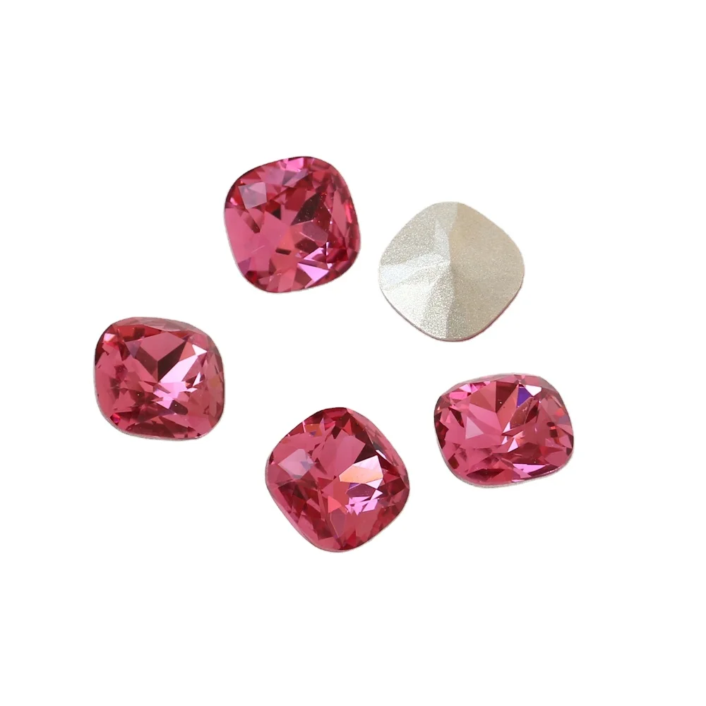 Dongzhou Квадратная форма K9, хрустальные стразы, пользовательский цвет, размер, закругленная спинка, оптовая продажа, причудливые каменные бусины для изготовления ювелирных изделий