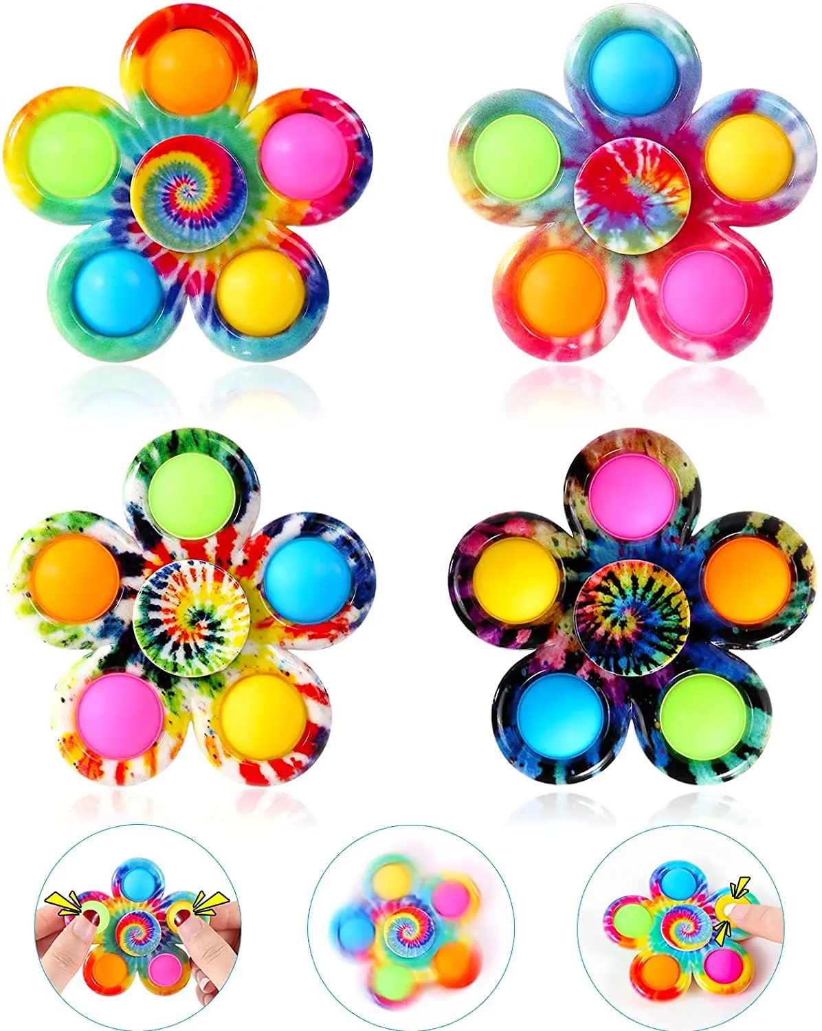 Colorful Pop Finger Fidget Toys Fidget Spinner Stress Relief Rings Pops Training Relieves Reducer Toy