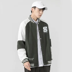 Wholesale Streetwear Printing Baseball Jackets Men Embroidery Custom Polyester Coats Varsity Jackets