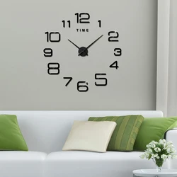 Home decoration large digital  Modern design clock ,big decorative sticker wall clocks wall watches unique gift wall clock