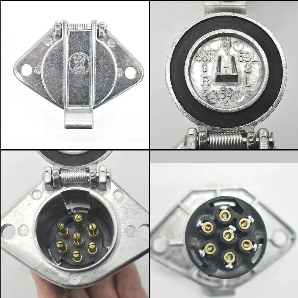 European Standard 7 Core S Type Aluminum Trailer Socket 24v Trailer Connector Trailer Connector Plug