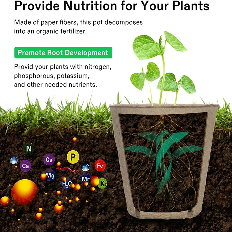 Paper Seedling Cup Eco Friendly Planting Cup for Seeds Paper Pulp Peat Pot Organic Germination Starter Pots