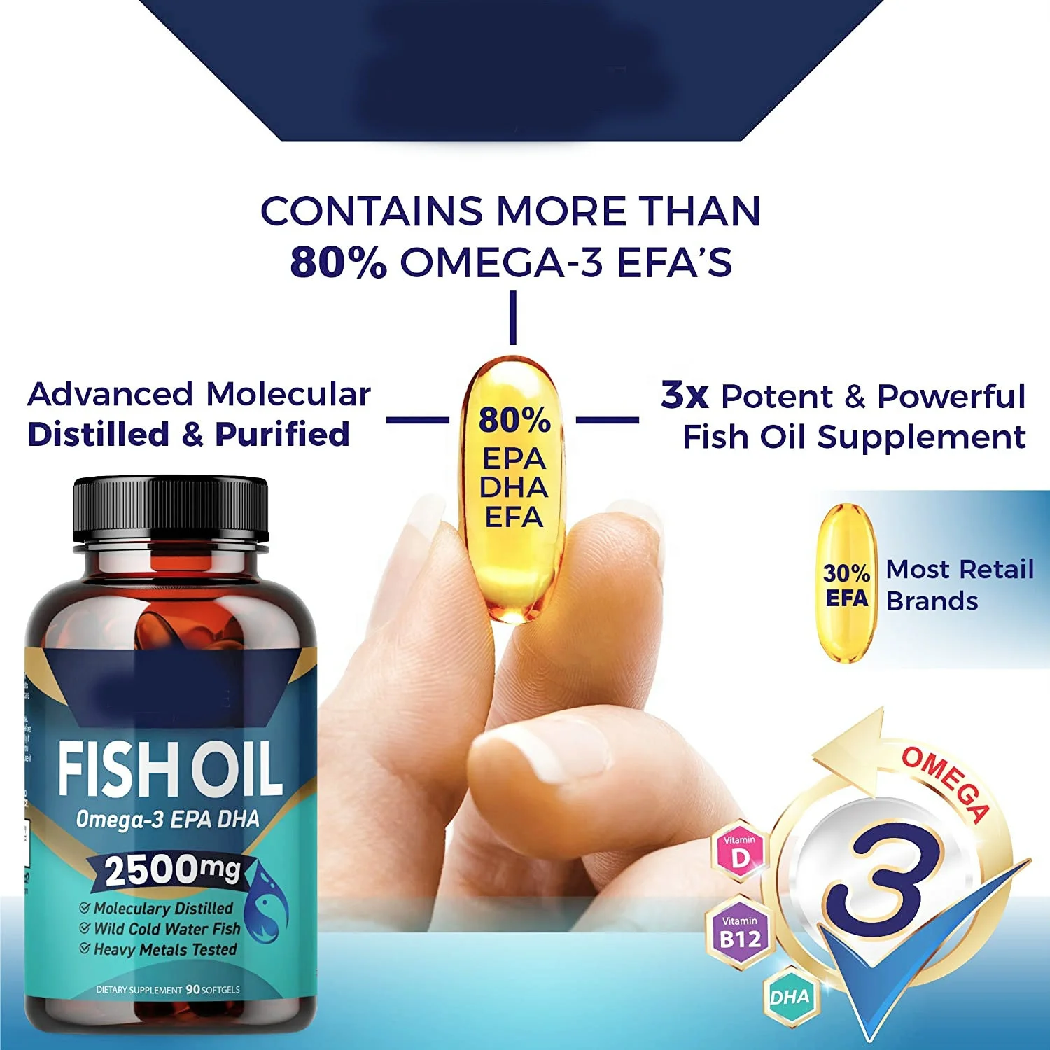 High quality EPA DHA fish oil omega 3 softgel capsule