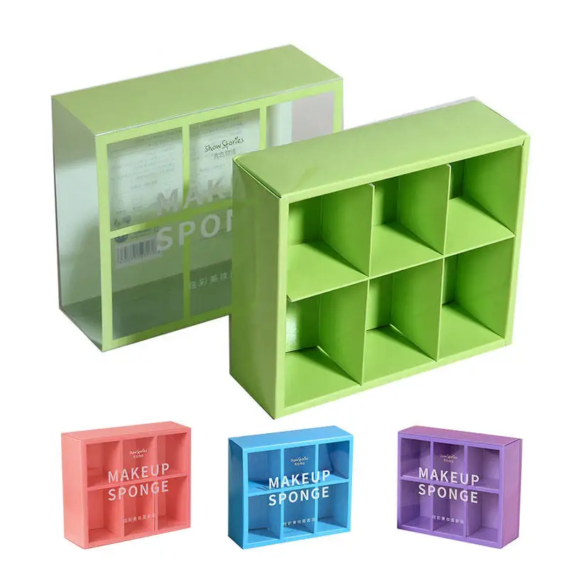 Wholesale Customized Transparent Plastic Beauty Sponge Powder Cosmetics Box PET/PVC Packaging Box