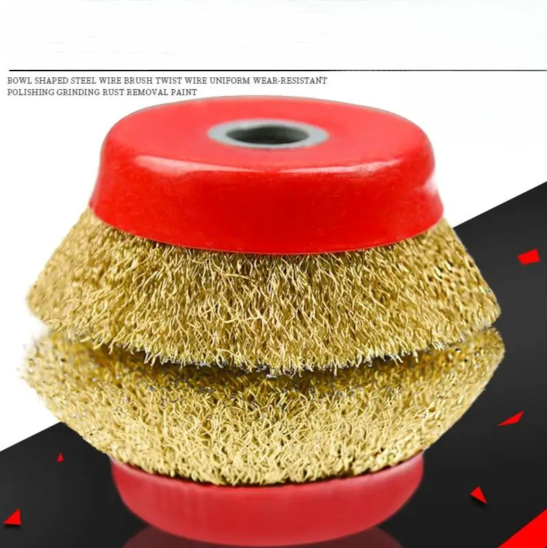 100 angle grinder steel wire brush industrial grade copper wire bowl shaped steel wire wheel rust removal and polishing wheel