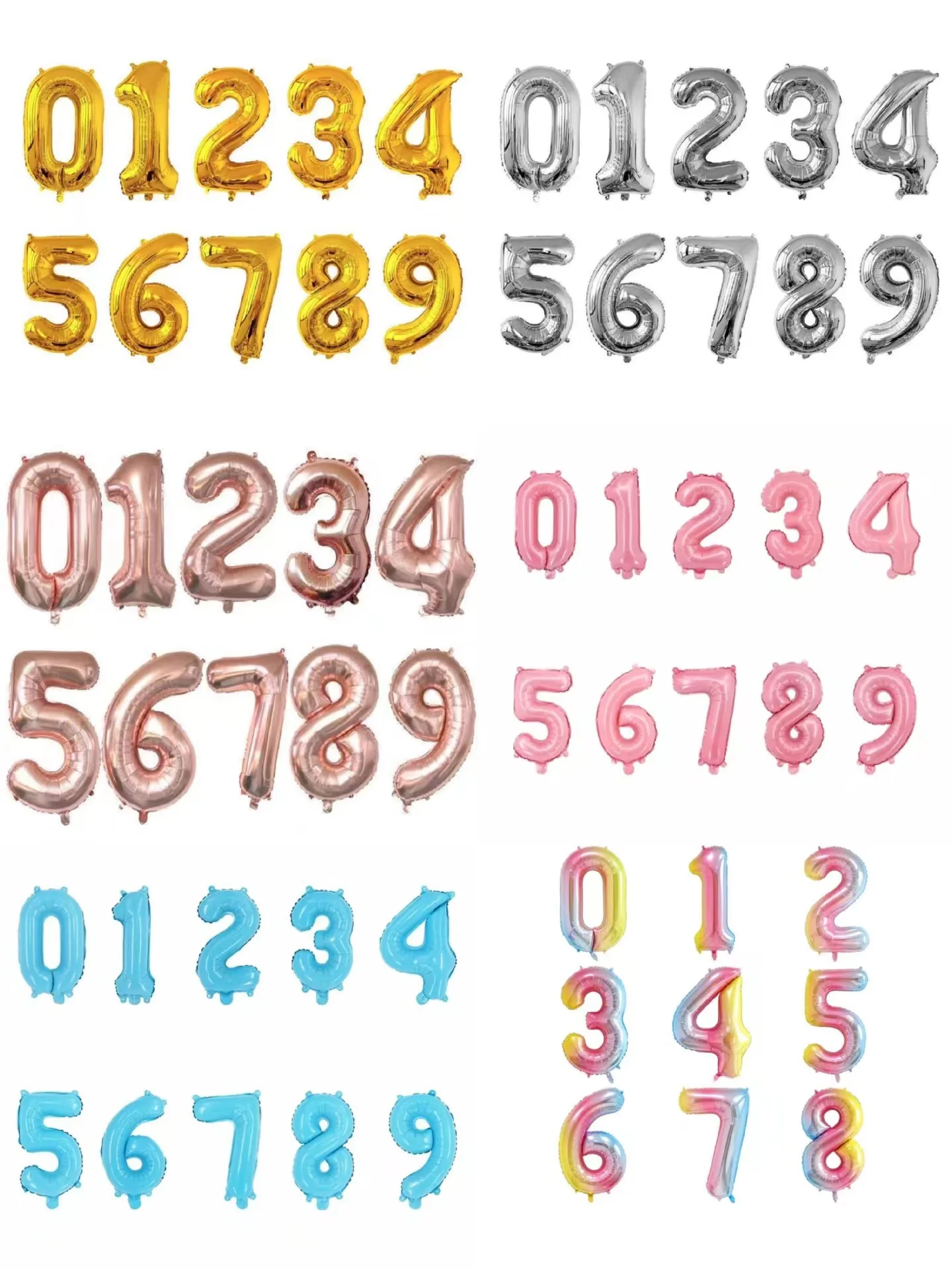 Balloons Wholesale 40 Inch 0-9 Large Number Various Colors Foil Number Balloons Party Decoration Supplies