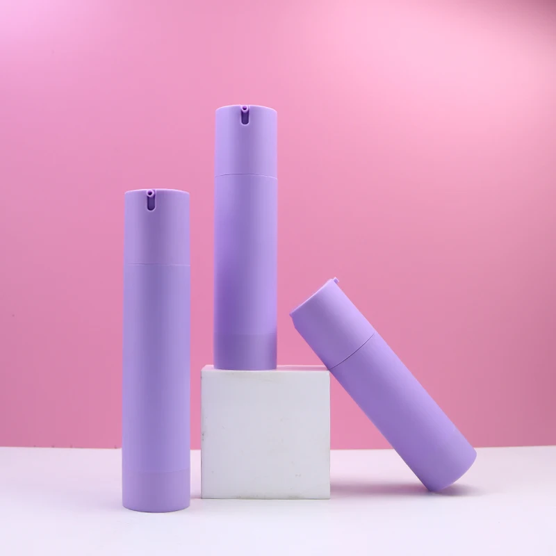 Purple Cosmetic packaging bottle purple emulsion airless bottle 80ml 100ml 120ml