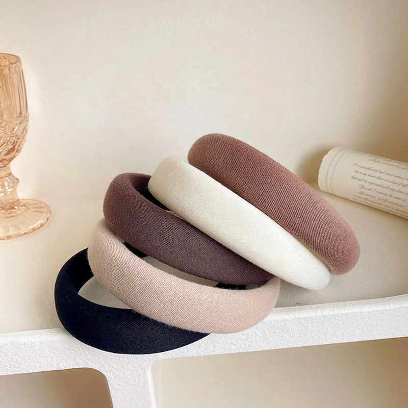 Women Girls Cute Colorful Sponge Hairbands Sweet Simple Headband Hair Decorate Hoops Headwear Fashion Hair Accessories