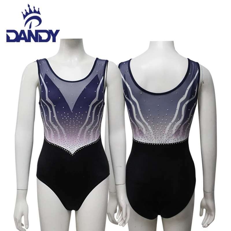 Custom high quality kid clothes gymnastics leotards children sexy school girl dance wear