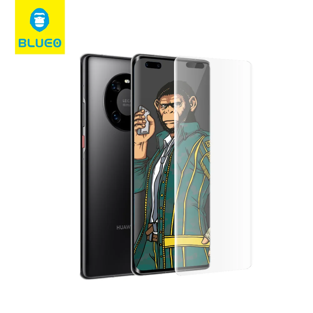 Blueo For Huawei P30 Pro Mate 30 Mate40 UV Liquid Nano Glue Anti Glare Protective Film Matte Tempered Glass Screen Protector