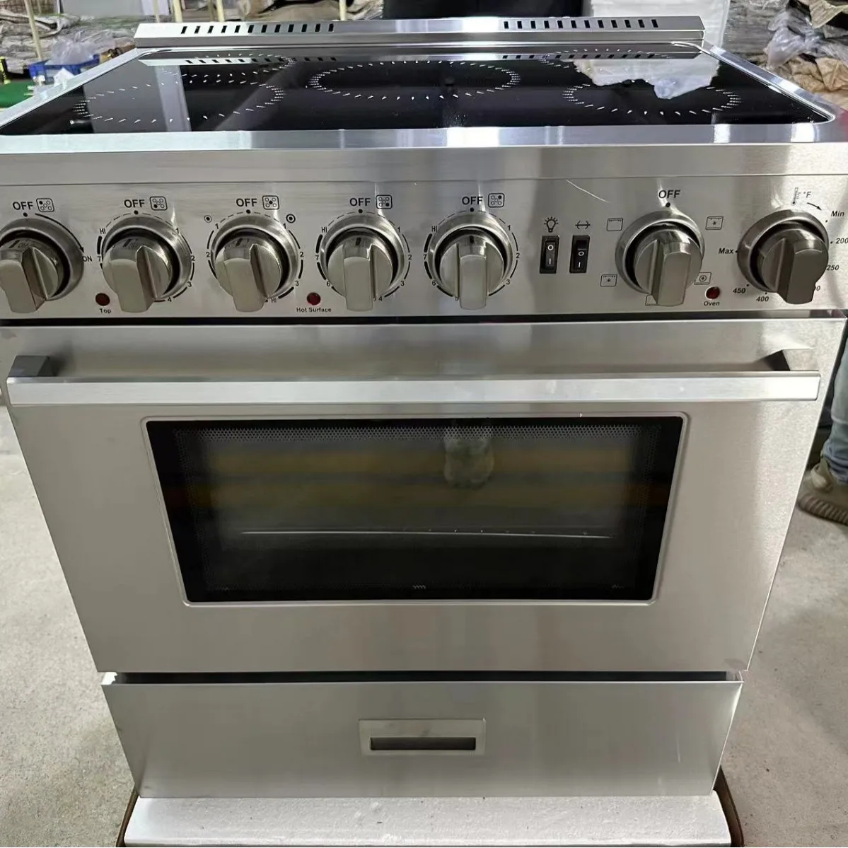 760mm Length 5hob 30inch Multi-functional Electric Ceramic One-piece Vertical Flat Induction Cooker With Oven