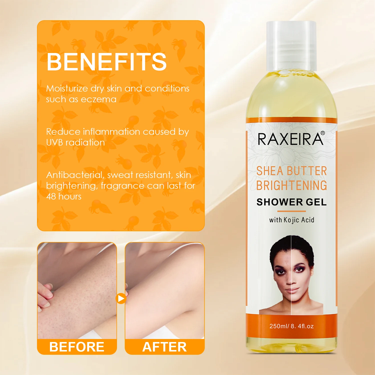 Best Sale Shea Butter Hydrating Body Wash Moisturizing Bath Hydrating Skin Whitening Body Wash Whitening Shower Gel