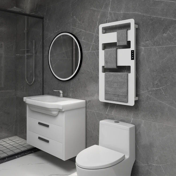 wall hanging towel ladder with touch control district heating and timer