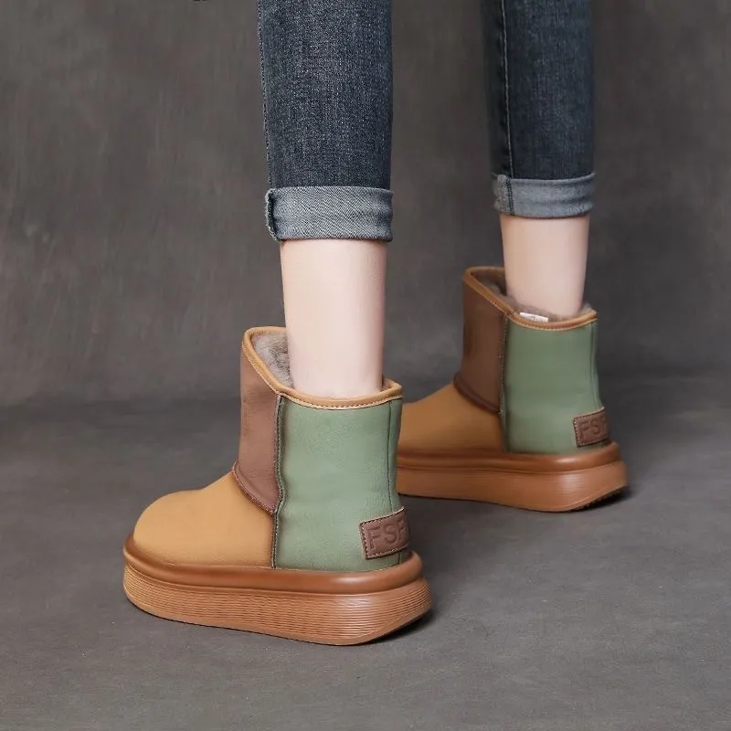 New Design Thickened Sole Winter Boots Shoes for Women Walking style Shoes Woman Ankle Snow Boots